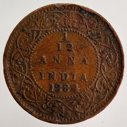 1884 India 1/12 Anna Coin | Fine Collectable Grade | a627