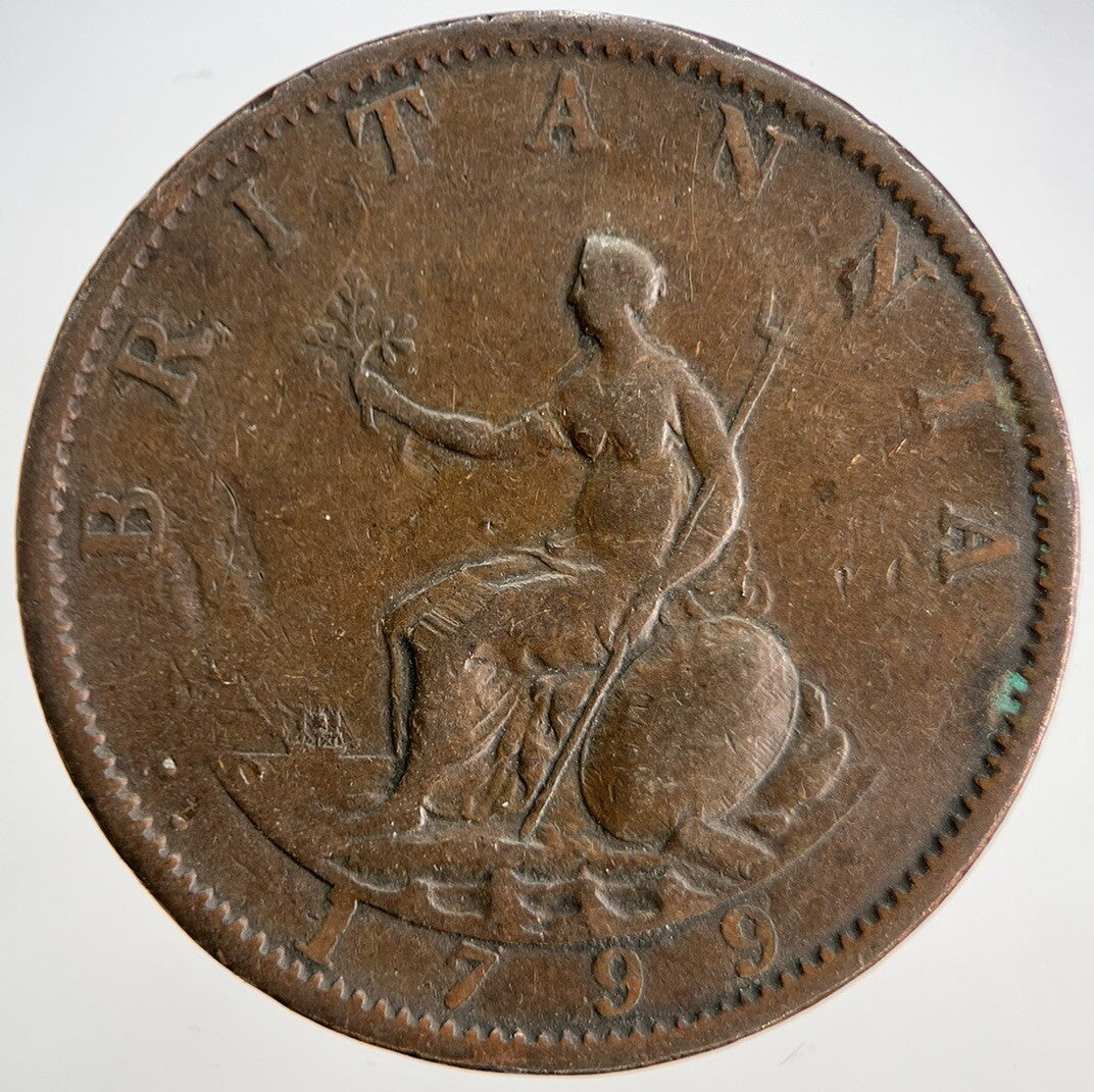1799 George III Half-Penny | British Coin | Collectable Grade | a1839