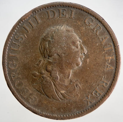 1799 George III Half-Penny | British Coin | Collectable Grade | a1839