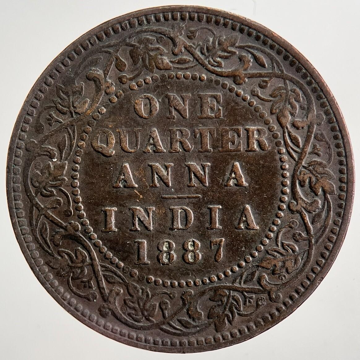 1887 India 1/4 Quarter Anna Coin | Very High Grade | a5026