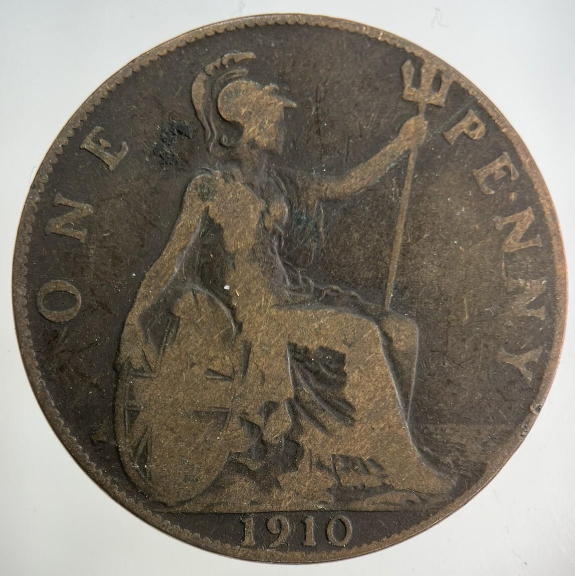 1910 Edward VII One Penny Coin | Collectable Grade