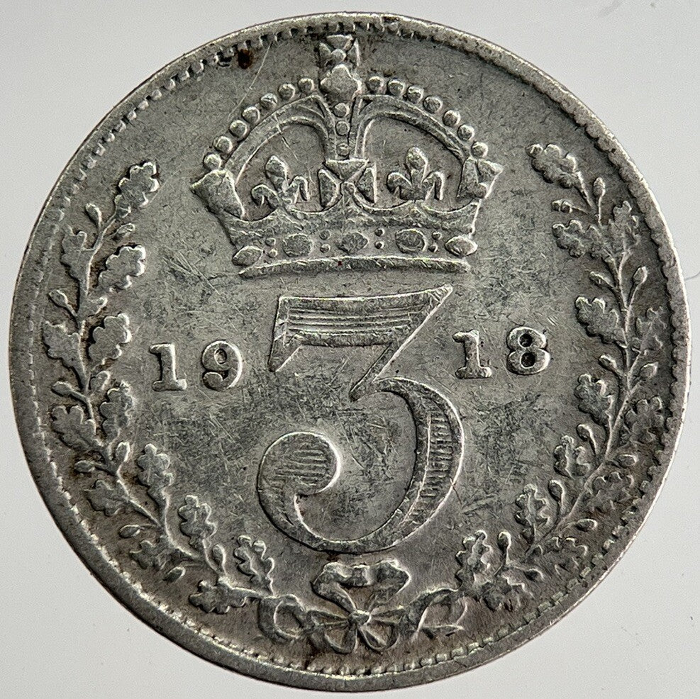 1918 George V Threepence Silver Coin | Fine Collectable Grade | a8448