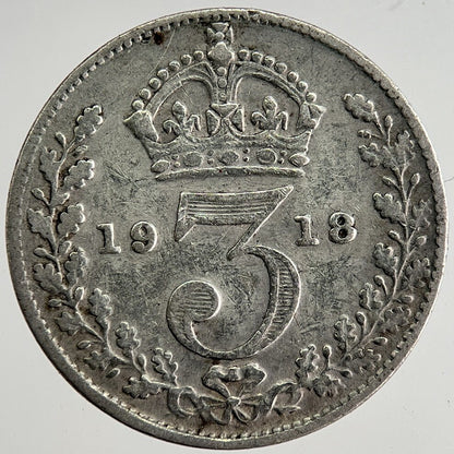 1918 George V Threepence Silver Coin | Fine Collectable Grade | a8448