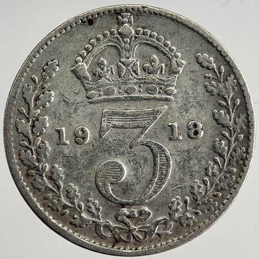 1918 George V Threepence Silver Coin | Fine Collectable Grade | a8448