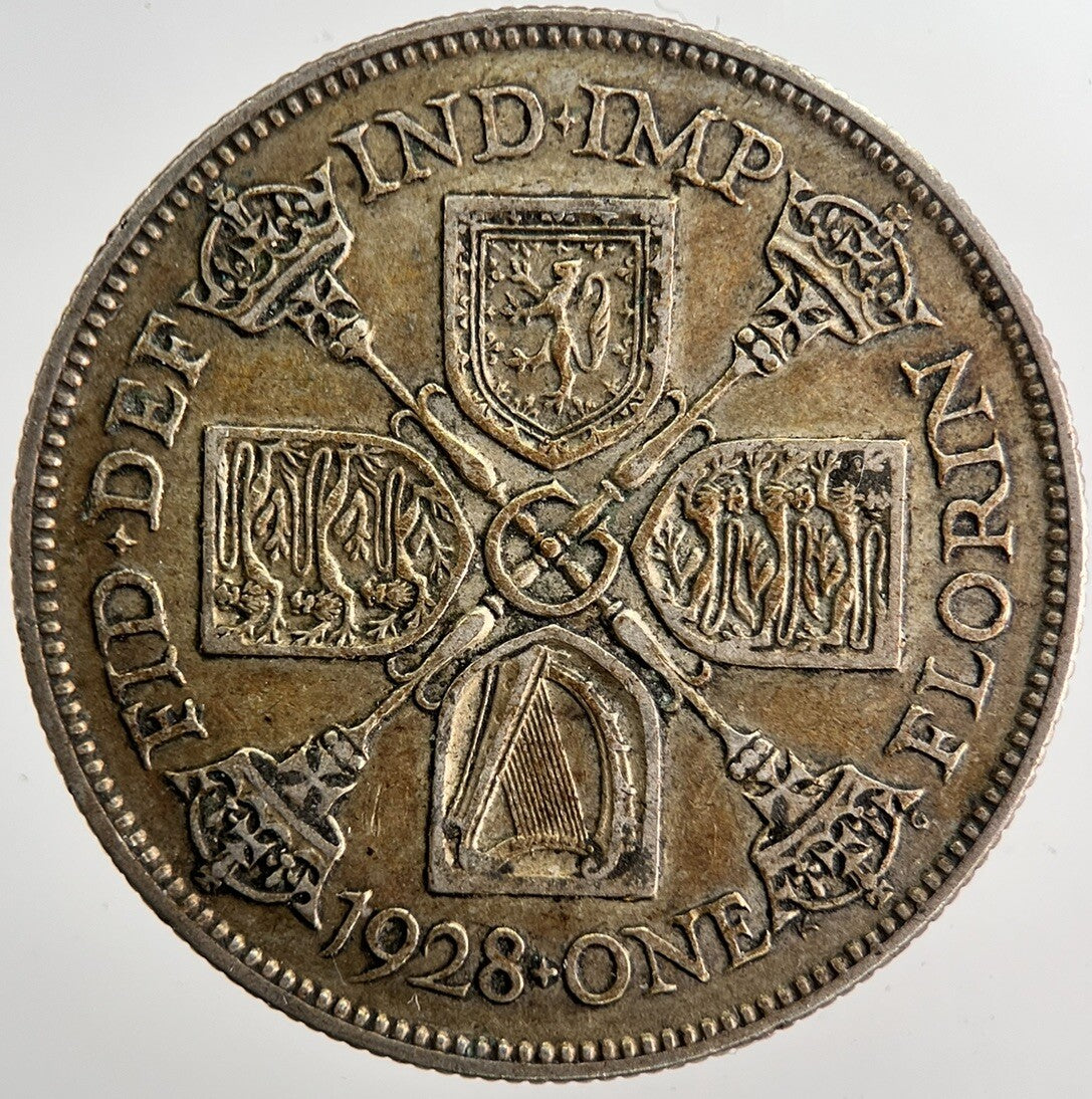 1928 George V Florin British Silver Coin | Very High Grade | a6370