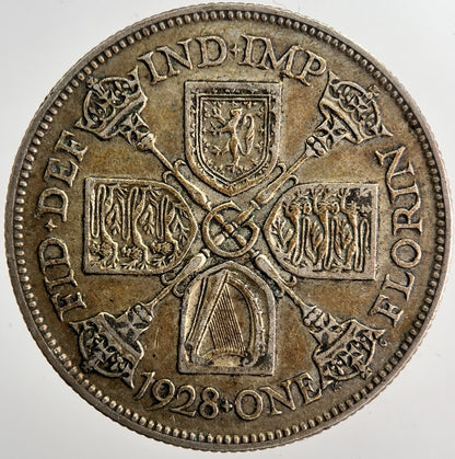 1928 George V Florin British Silver Coin | Very High Grade | a6370