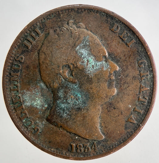 1834 William IV Half-Penny Coin | Fine Collectable Grade | a6803