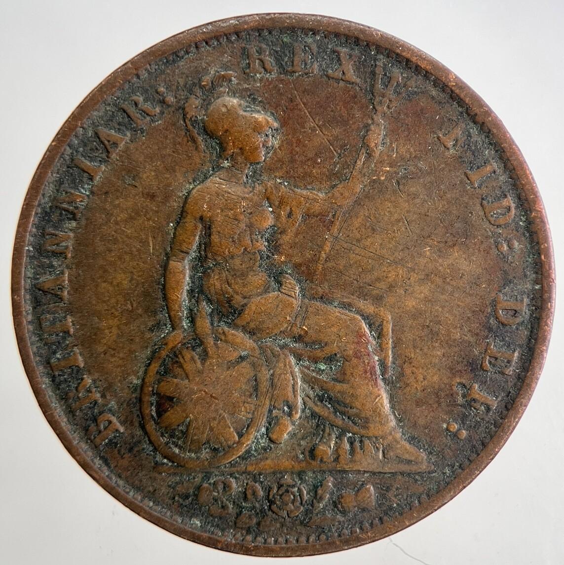 1834 William IV Half-Penny Coin | Fine Collectable Grade | a6803