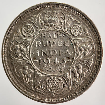 1945 India 1/2 Half Rupee Silver Coin | Very High Grade | a624