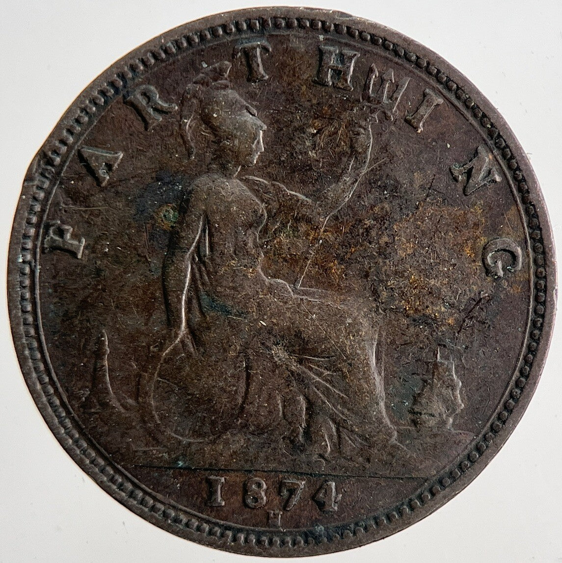 1874-H Victoria Farthing Coin | Fine Collectable Grade | a6790