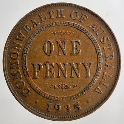 1935 Australia One Penny Coin | Fine Collectable Grade | a6401