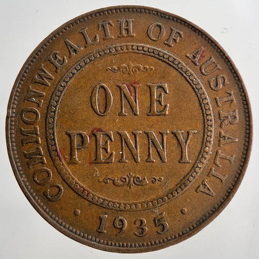 1935 Australia One Penny Coin | Fine Collectable Grade | a6401