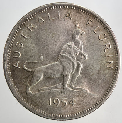 1954 Australia Florin Two Shillings Silver Coin | Very High Grade | a6859