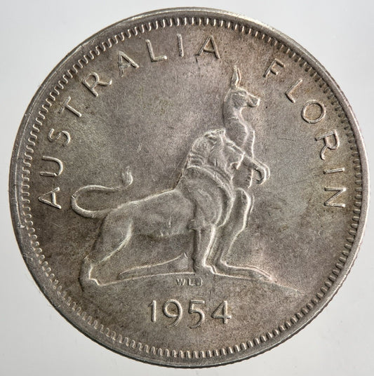 1954 Australia Florin Two Shillings Silver Coin | Very High Grade | a6859