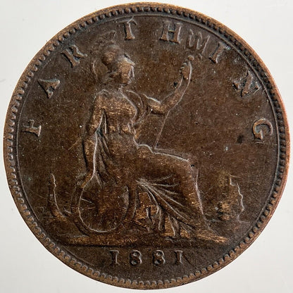 1881 Victoria Farthing Coin | Fine Collectable Grade | a5032