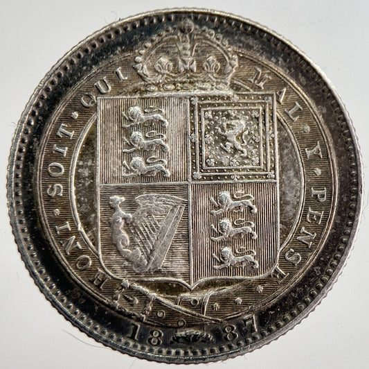 1887 Jubilee Head Victoria Shilling Silver Coin | Very High Grade | a8516