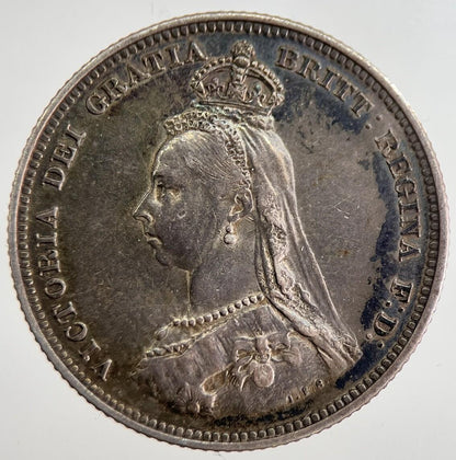 1887 Jubilee Head Victoria Shilling Silver Coin | Very High Grade | a8516