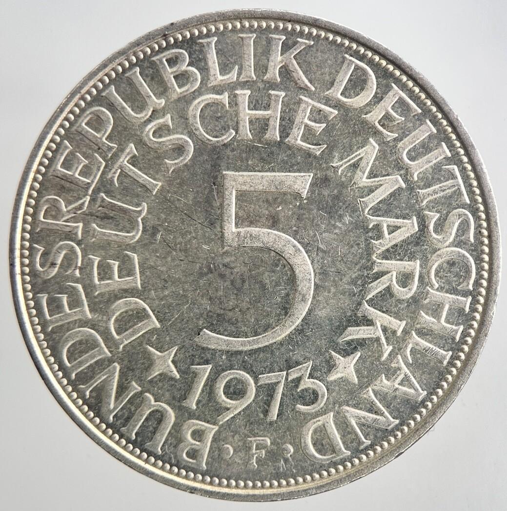 1973 Germany 5 Mark Silver Coin | Very High Grade | a6473