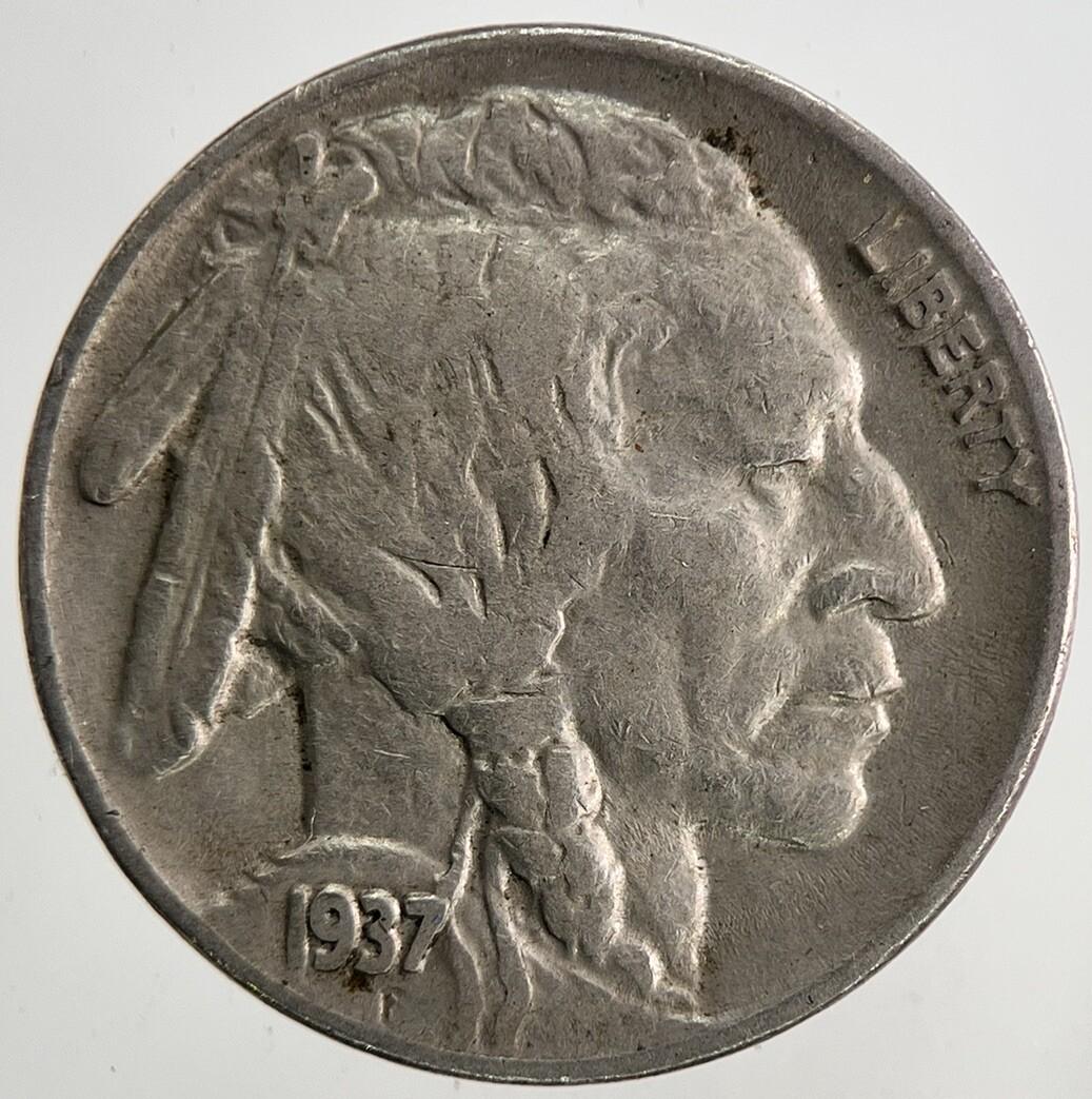 1937 US USA Buffalo Indian Head Nickel Coin | Very High Grade | a6807