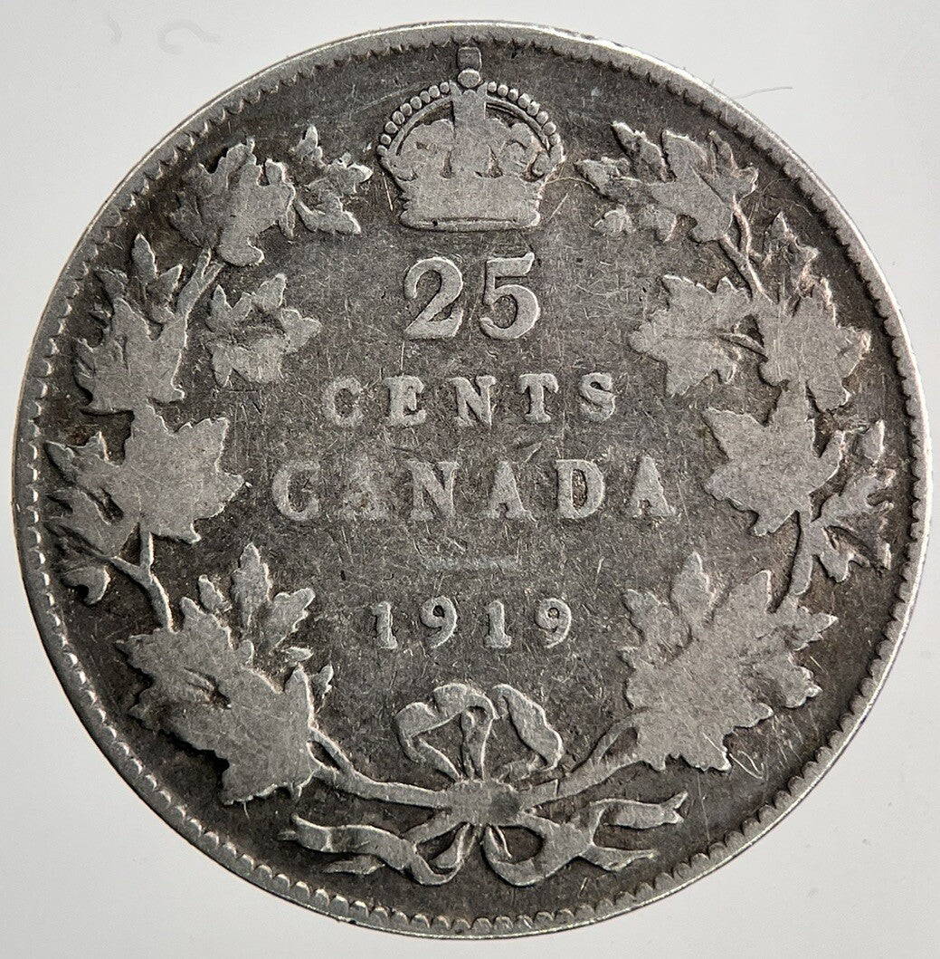 1919 Canada 25 Cents Silver Coin | Collectable Grade | a6396