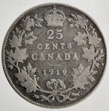 1919 Canada 25 Cents Silver Coin | Collectable Grade | a6396