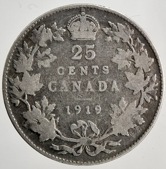 1919 Canada 25 Cents Silver Coin | Collectable Grade | a6396