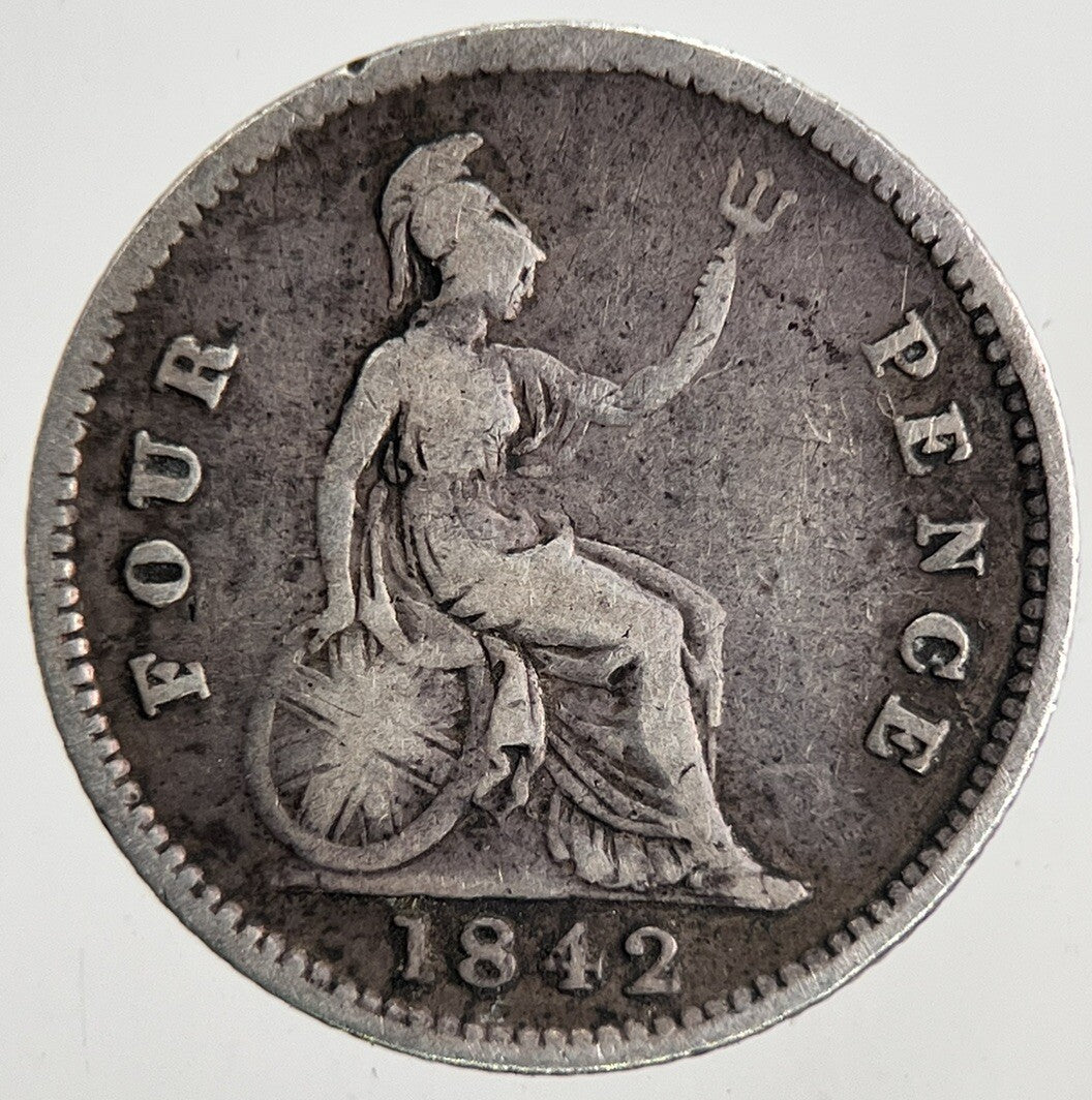 1842 Victoria Groat Four-Pence Silver Coin | Fine Collectable Grade | a6842