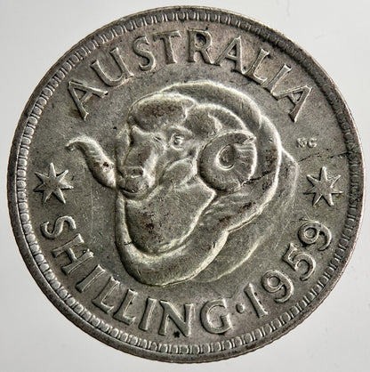 1959 Australia One Shilling Silver Coin | Fine Collectable Grade | a6448