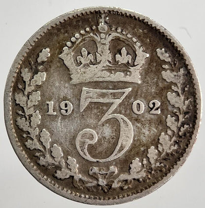 1902 Edward VII Threepence Silver Coin | Fine Collectable Grade | a8392