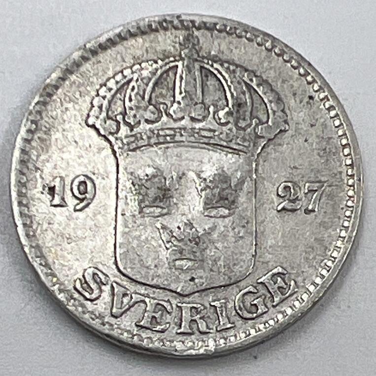 1927-W Sweden 25 Ore Silver Coin | Fair Grade | a552