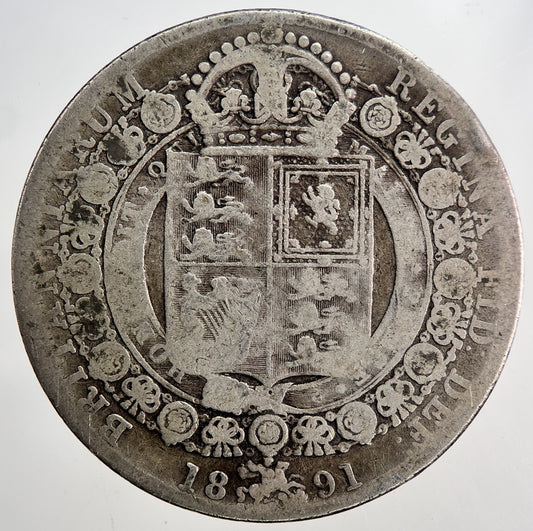 1891 Victoria Half-Crown Silver Coin | Collectable Grade | a6775