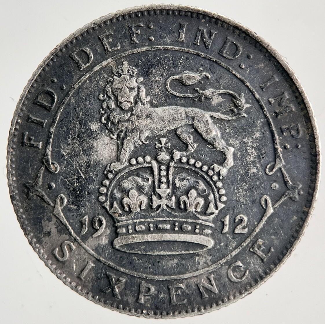 1912 George V Sixpence Silver Coin | Fine Collectable Grade | a6848