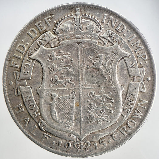 1915 George V Half-Crown Silver Coin | Fine Collectable Grade | a6832