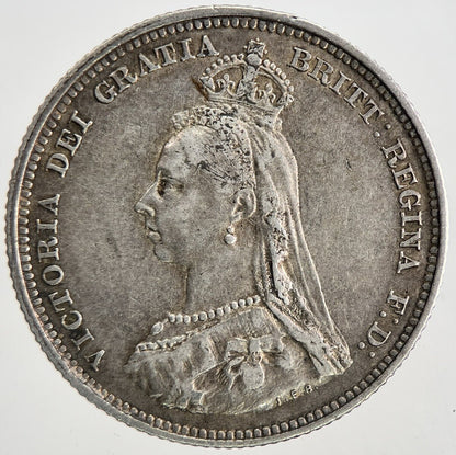 1887 Victoria Shilling Silver Coin | Very High Grade | a6810