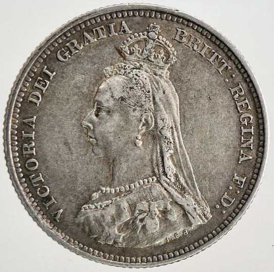 1887 Victoria Shilling Silver Coin | Very High Grade | a6810