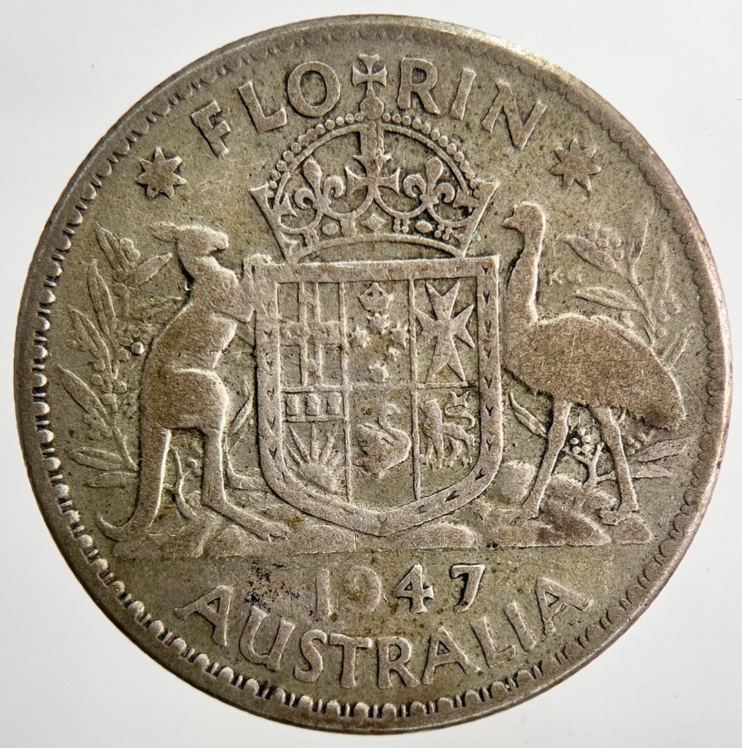 1947 Australia Florin Two Shillings Silver Coin | Collectable Grade | a6437