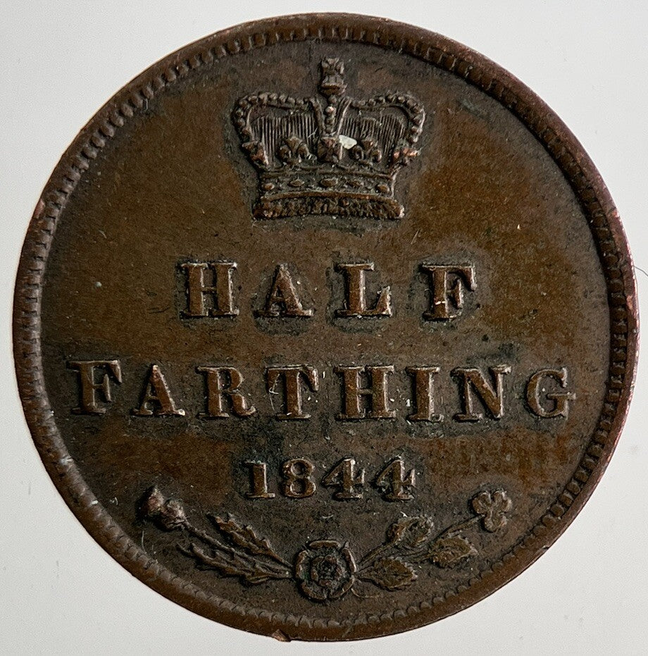 1844 Victoria Half Farthing Coin | Very Fine Grade | a6806
