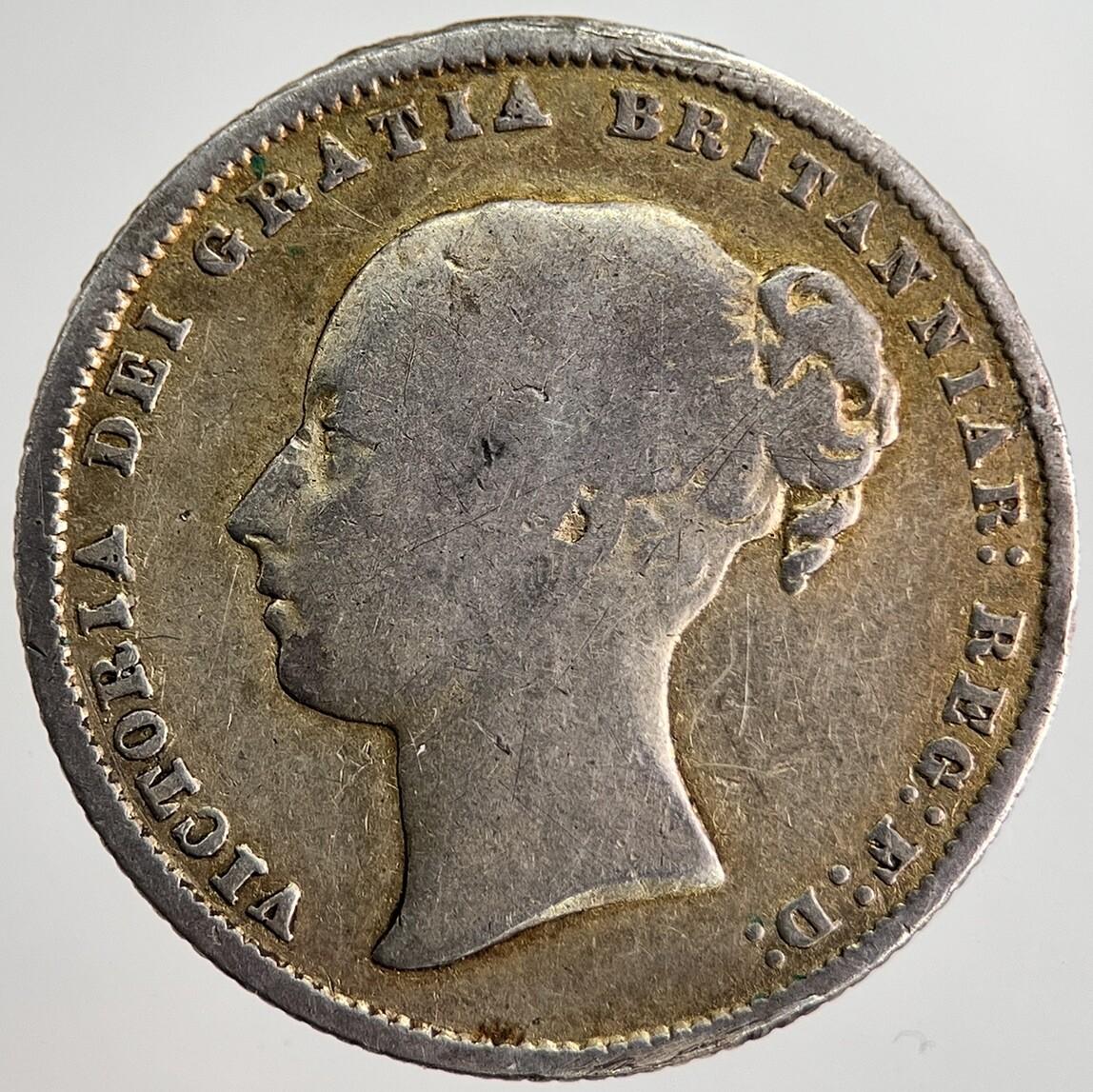 1865 Die-47 Young Head Victoria Shilling Silver Coin | Collectable Grade | a7919