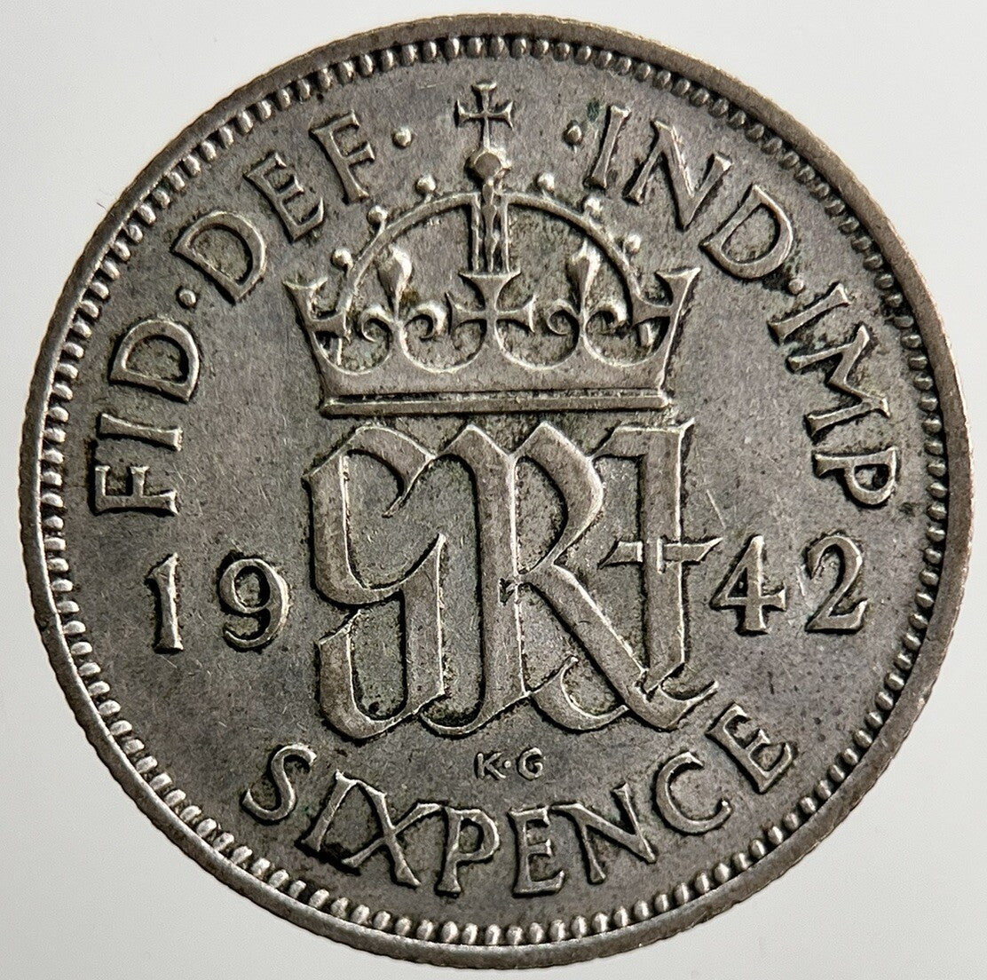 1942 George VI British Sixpence Silver Coin | Very Fine Grade | a5515
