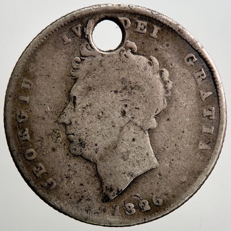 1826 George IV Shilling Silver Coin | Fair Grade | a2352