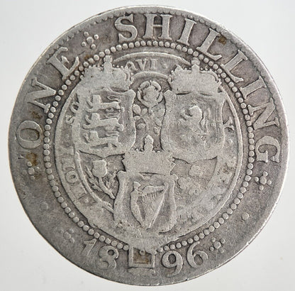 1896 Victoria Shilling Silver Coin | Collectable Grade | a6839