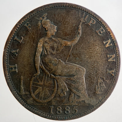 1885 Victoria Half-Penny Coin | Fine Collectable Grade | a6779