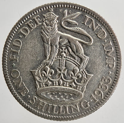 1933 George V Shilling British Silver Coin | Fine Collectable Grade | a6418