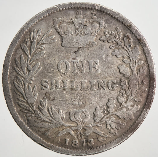 1873 Victoria Shilling Silver Coin | Fine Collectable Grade | a6835