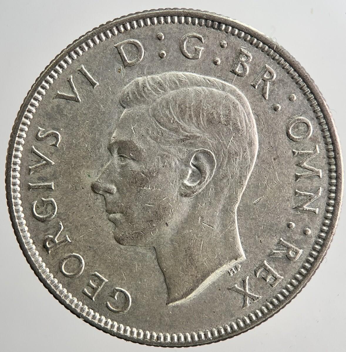 1945 George VI Florin British Silver Coin | Very High Grade | a6375