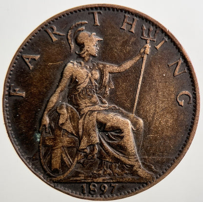 1897 Victoria Farthing Coin | Fine Collectable Grade | a3685