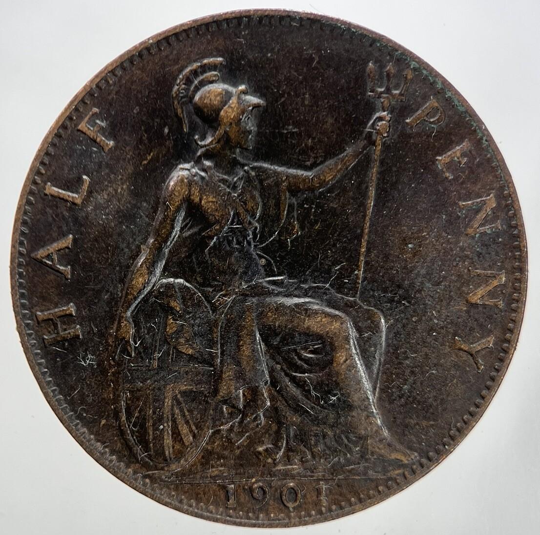 1901 Victoria Half-Penny Coin | Very High Grade