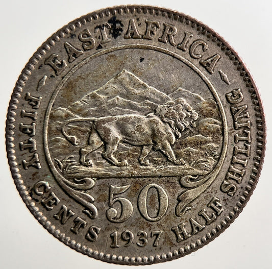1937 East Africa 50 Cents Half Shilling Silver Coin | Very High Grade | a3676