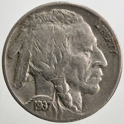 1937 US USA Buffalo Indian Head Nickel Coin | Fine Collectable Grade | a5383