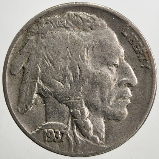 1937 US USA Buffalo Indian Head Nickel Coin | Fine Collectable Grade | a5383